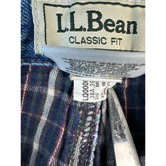 LL Bean Heavy Jeans Mens 44x32 Blue Classic Fit Flannel Lined‎ Outdoorsy OJX04 - Picture 12 of 15
